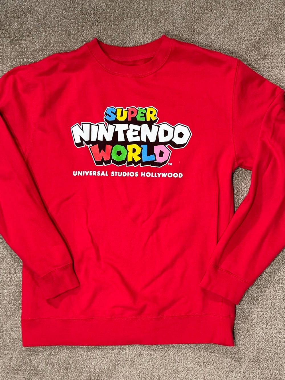 Nintendo Red Super Nintendo World Logo Crewneck